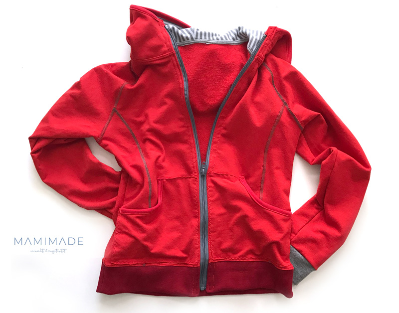 Sweatjacke in rot - Wie entsteht so ein Kleidungsstück? - und -  Warum ist es so beliebt?